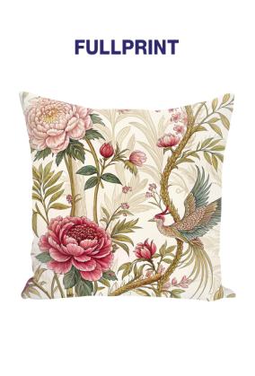 Poduszka Jasiek FullPrint – Piwonie i Ptaki Vintage Premium