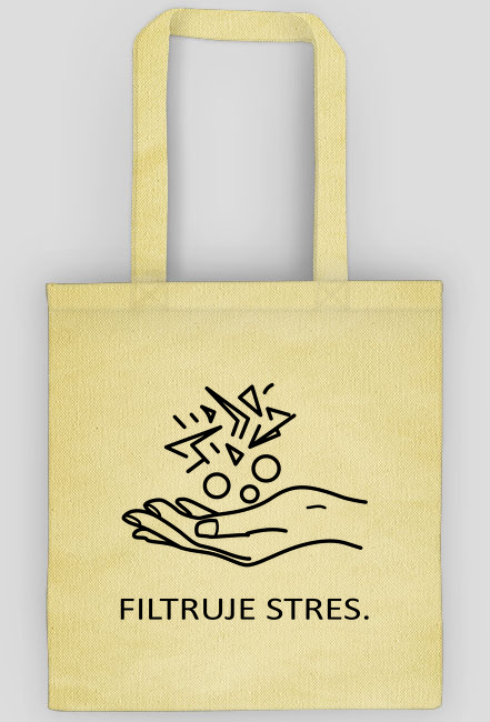 Torba bawełniana CHILLERA "Filtruje Stres" - Beige