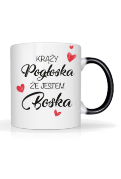 Kubek z napisem krąży pogłoska że jestem boska