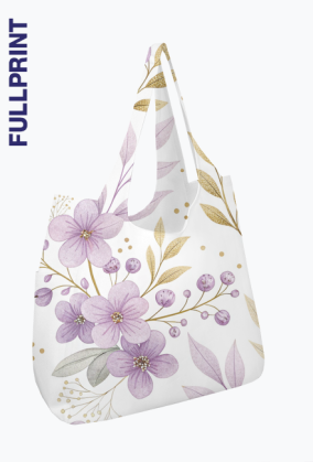 Torba FullPrint – Fioletowe Kwiaty Elegancki Wzór