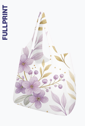 Torba FullPrint – Fioletowe Kwiaty Elegancki Wzór
