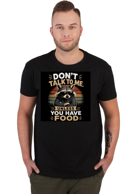 Koszulka Meska Don't Talk To Me Unless You Have Food Szop Introwertyk Premium Vintage VintageVibe