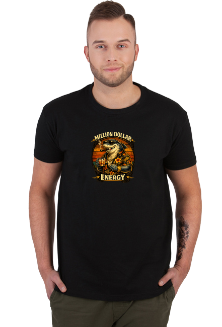 Koszulka Męska Million Dollar Energy Rekin Biznesu Premium Vintage VintageVibe