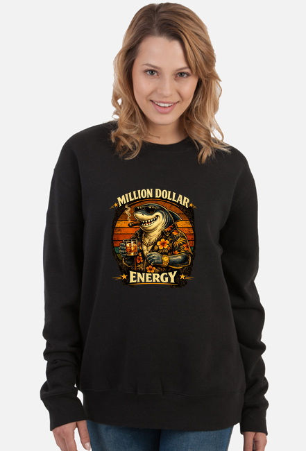 Bluza Damska Million Dollar Energy Rekin Biznesu Premium Vintage VintageVibe