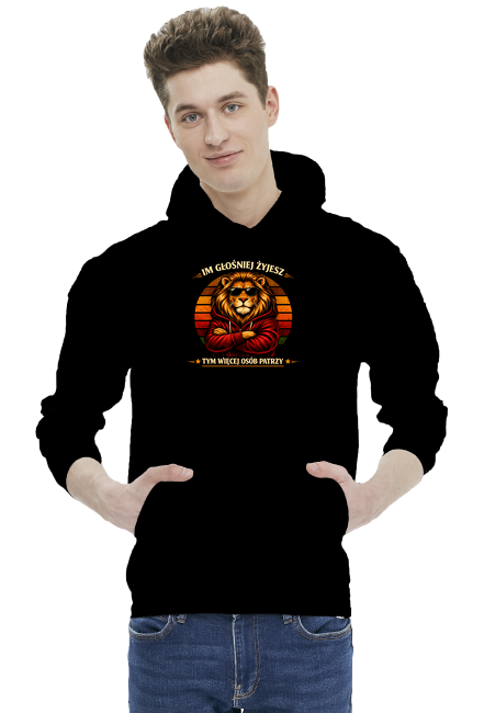 Bluza Meska Im Glosniej Zyjesz Tym Wiecej Osob Patrzy Lew Premium Vintage VintageVibe