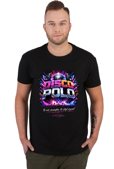 Klasyczna męska koszulka bawełniana Disco Polo