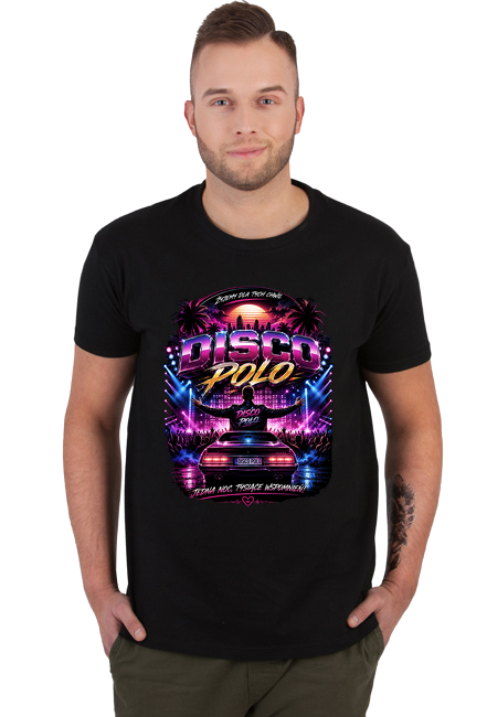 Klasyczna męska koszulka bawełniana Disco Polo