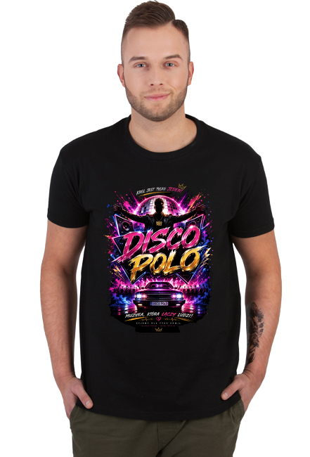 Klasyczna męska koszulka bawełniana Disco Polo