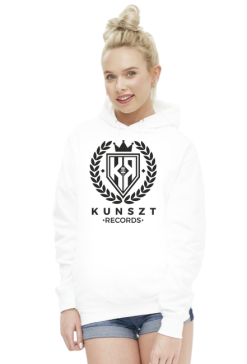 Bluza damska z kapturem Kunszt Records czarne logo