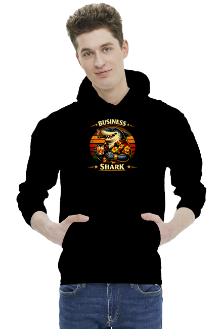 Bluza z Kapturem Business Shark  Premium Vintage Cyberpunk  VintageVibe