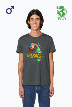 Koszulka Męska ECO – Tęczowa Eksplozja Radości (Pixel Art)