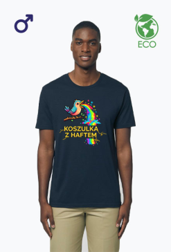 Koszulka Męska ECO – Tęczowa Eksplozja Radości (Pixel Art)