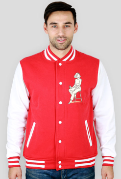 Bluza Męska Varsity Jacket – Otworzyć Ci Puszkę? (Retro College Style)