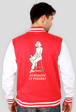 Bluza Męska Varsity Jacket – Otworzyć Ci Puszkę? (Retro College Style)
