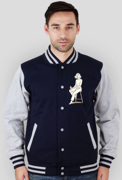 Bluza Męska Varsity Jacket – Otworzyć Ci Puszkę? (Retro College Style)