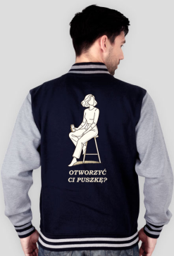 Bluza Męska Varsity Jacket – Otworzyć Ci Puszkę? (Retro College Style)