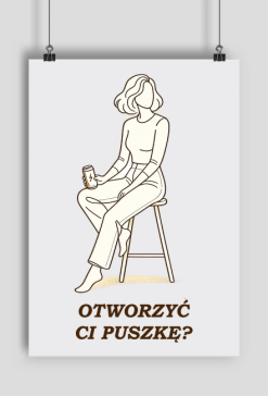 Plakat A2 Pionowy – Otworzyć Ci Puszkę? (Modern Line-Art)