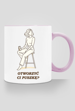 Kubek z Kolorowym Uszkiem – Otworzyć Ci Puszkę?