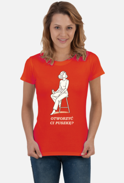 Koszulka Damska – Otworzyć Ci Puszkę? (Modern Line-Art)