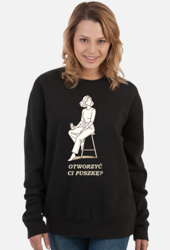 Bluza Damska Klasyczna – Otworzyć Ci Puszkę? (Minimalist Crewneck)