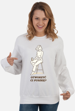 Bluza Damska Klasyczna – Otworzyć Ci Puszkę? (Minimalist Crewneck)