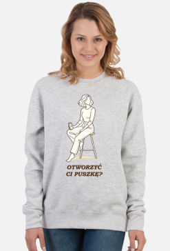 Bluza Damska Klasyczna – Otworzyć Ci Puszkę? (Minimalist Crewneck)