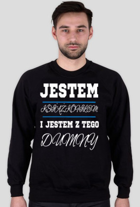 jestem książkofilem i jestem z tego dumny BLUZA CZARNA MĘSKA