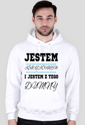 jestem książkofilem i jestem z tego dumny BIAŁA BLUZA MĘSKA