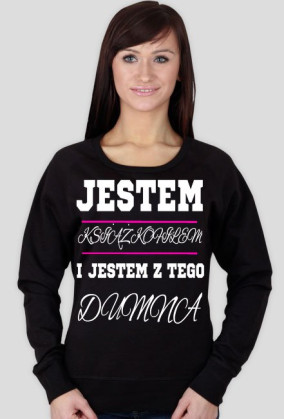 jestem książkofilem i jestem z tego dumna CZARNA BLUZA DAMSKA