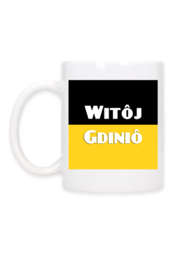 Kubek z herbem Gdyni i napisem Witoj Gdinio