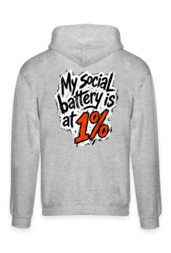Bluza My Social Battery Is At 1% – Śmieszny Nadruk dla Introwertyka