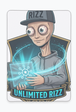 Podkładka pod myszkę Unlimited Rizz – Kosmita Gamer (Śmieszny Nadruk)