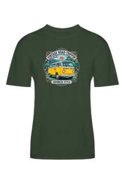 Koszulka Retro Kamper JDM Style – Vintage Road Trip i Kwiaty Wiśni Sakura