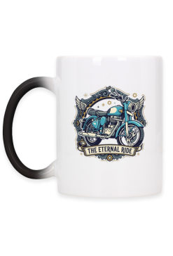 Kubek Retro motocykl – "The Eternal Ride", skrzydła i styl vintage
