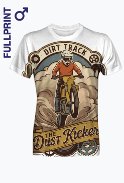 Koszulka Dirt Track – motocykl crossowy, kurz i "The Dust Kicker"