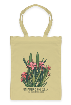 Botaniczny wzór na torbę w stylu retro z motywem kwiatowym i napisem