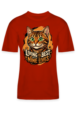 Koszulka z Kotem Living My Best Nine Lives – Prezent dla Kociary