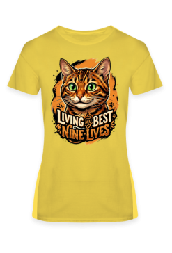 Koszulka z Kotem Living My Best Nine Lives – Prezent dla Kociary