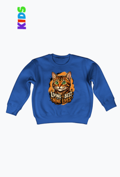 Bluza z Kotem Living My Best Nine Lives – Prezent dla Kociary