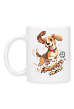 Kubek z psem Adventure Awaits – Uroczy Szczeniak Beagle