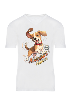 Koszulka z psem Adventure Awaits – Uroczy Szczeniak Beagle