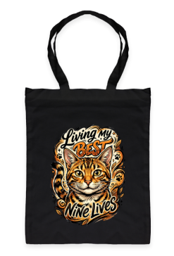 Torba zakupowa Kot Bengalskie Dziewięć Żyć – Living My Best Nine Lives