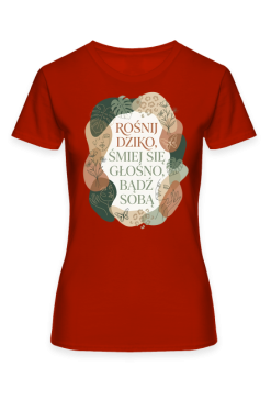 Koszulka Boho Rośnij Dziko Bądź Sobą – Line Art Kwiaty