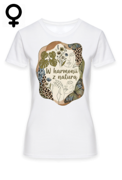 Koszulka Damska W Harmonii z Naturą | Ekologiczna Torba Boho Line Art Monstera
