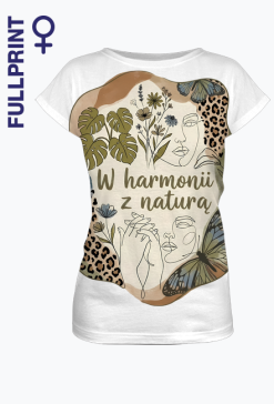 Koszulka Damska W Harmonii z Naturą | Ekologiczna Torba Boho Line Art Monstera