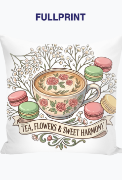 Poduszka z nadrukiem Tea Flowers Sweet Harmony