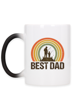 Kubek dla Taty Wędkarza Best Dad – Retro Prezent na Dzień Ojca