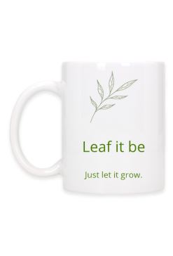 Biały kubek Leaf It Be
