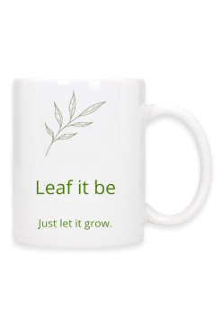 Biały kubek Leaf It Be
