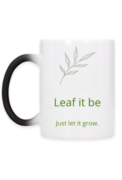 Kubek z czarnym uchem Leaf It Be